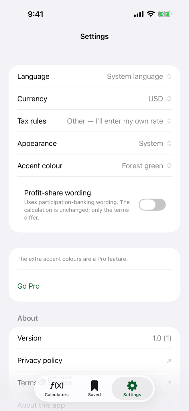 Settings